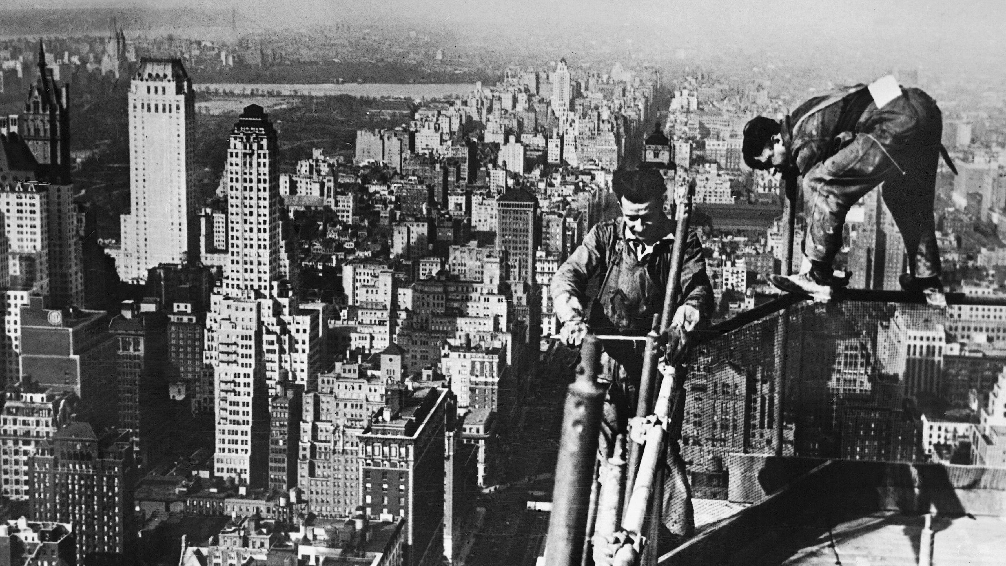 Empire State Building under construction
